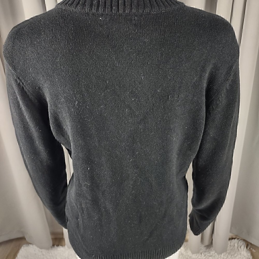 Charter Club Women's Cotton Blend No Pocket Full Zip Black Sweater Size Large - Picture 4 of 12